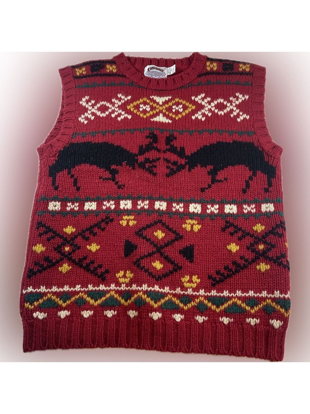 VTG Cambridge Dry Goods Wool Sweater Vest Size Large